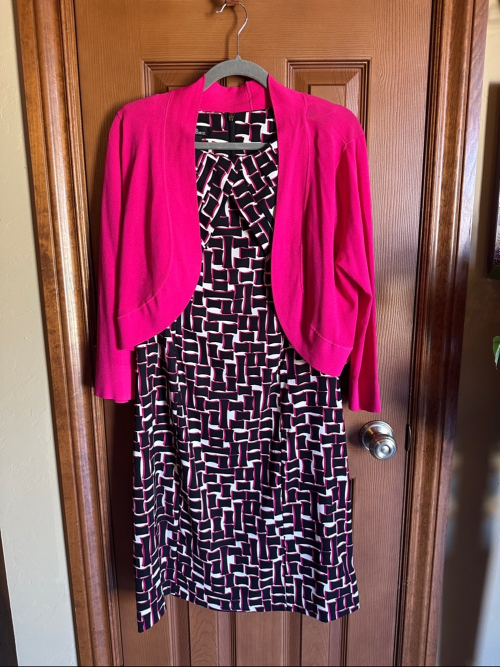 AGB Business Sheath Dress with Coordinating Cropped Cardigan, size 14